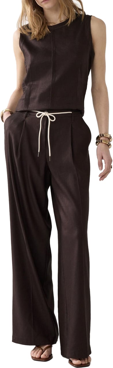Summum Summum Trousers Linen Blend  Bruin 4s2953-11780 Bruin
