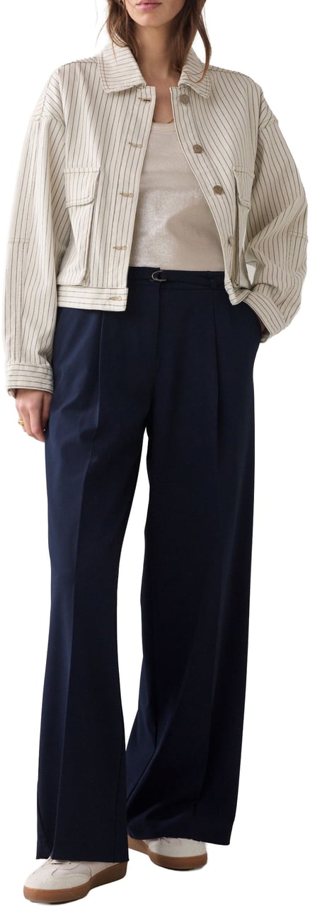 Summum Summum Trousers Viscose Blend Donkerblauw 4s2962-12364 Blauw