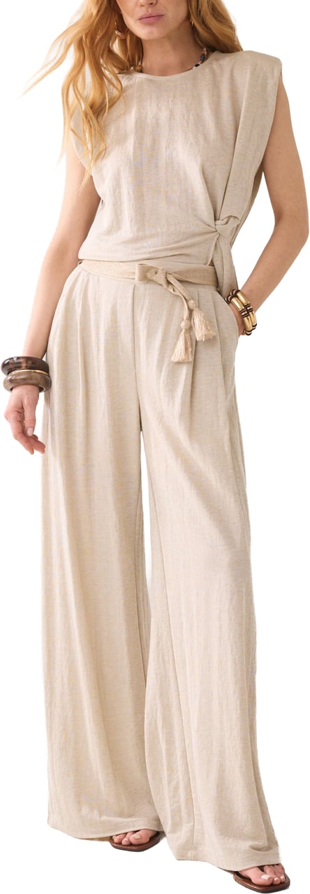 Summum Summum Trouser Linen Look Beige 4s2972-30761 Beige