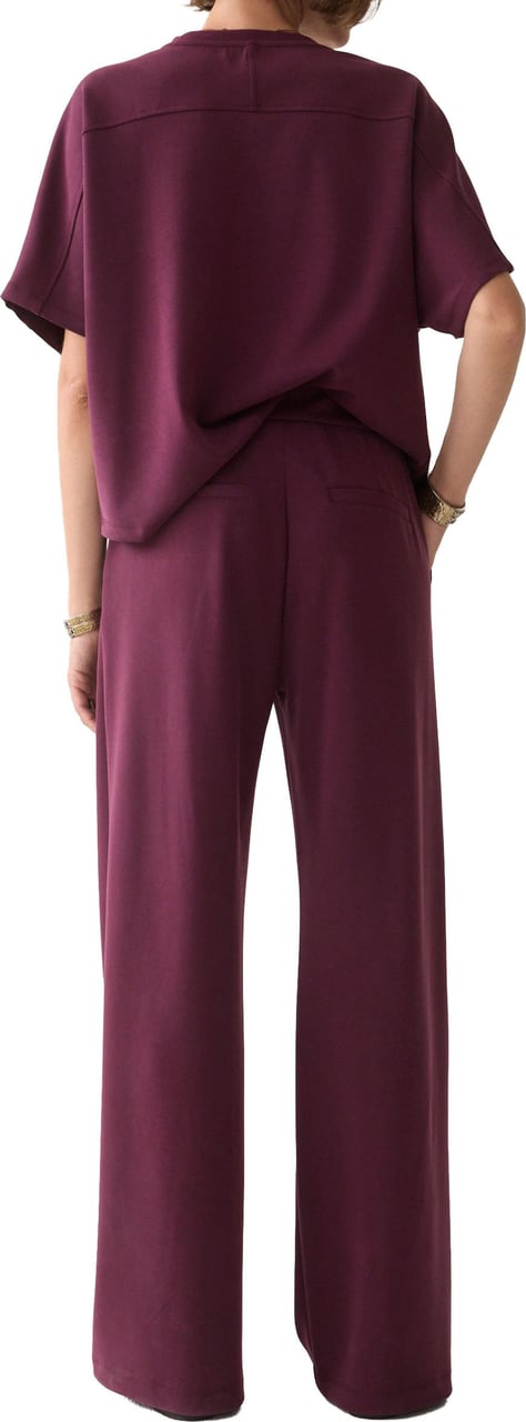 Summum Wide Leg Pant Soft Scuba Pantalons Bordeaux 4s3019-30606 Rood