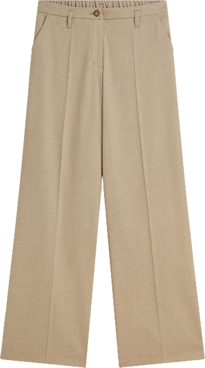 Summum Trousers Wide Leg Twill Melange Pantalons Beige 4s3047-12481 Beige
