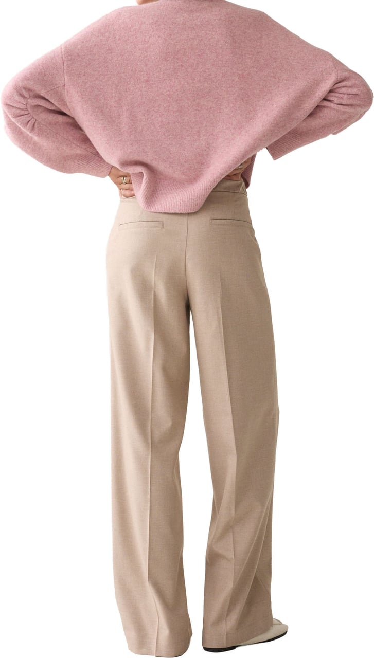 Summum Trousers Wide Leg Twill Melange Pantalons Beige 4s3047-12481 Beige