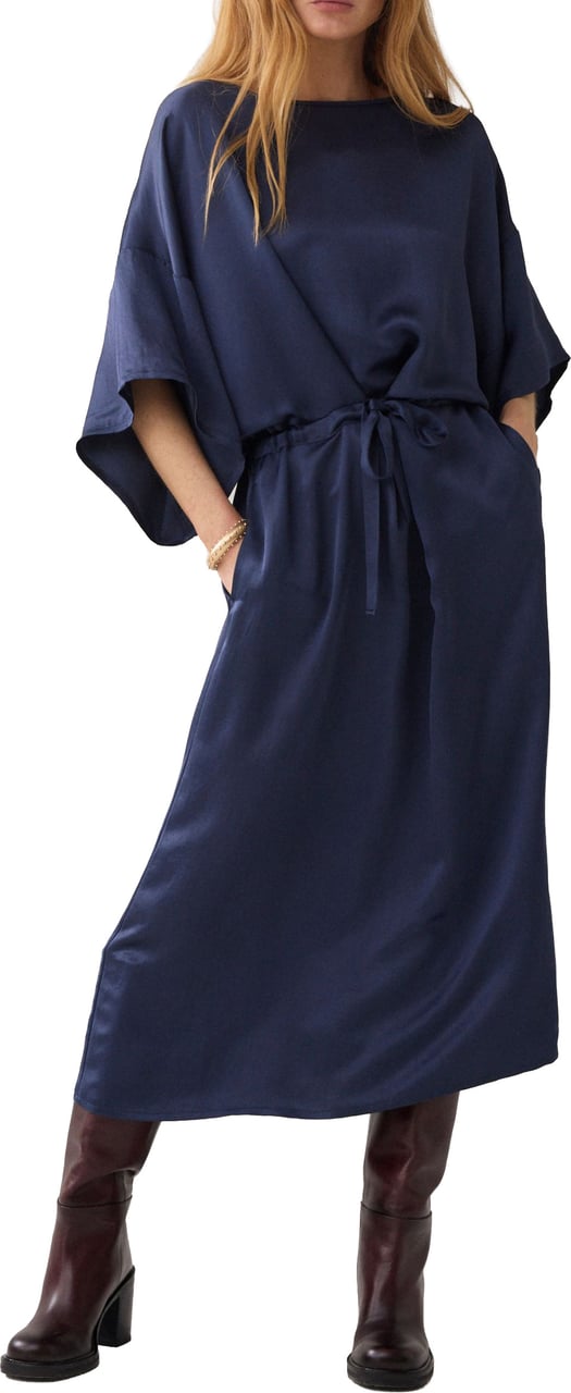 Summum Dress Heavy Silky Touch Donkerblauw 5s1651-12084 Blauw