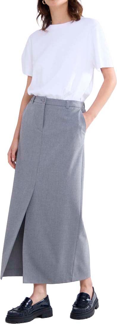 Summum Summum Skirt Viscose Blend Stretch Rokken Grijs 6s1296-12072 Grijs
