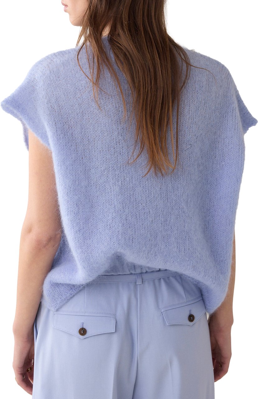 Summum Summum Cardigan Sleevles Mohair Knit Lichtblauw 7s7975-70058 Blauw