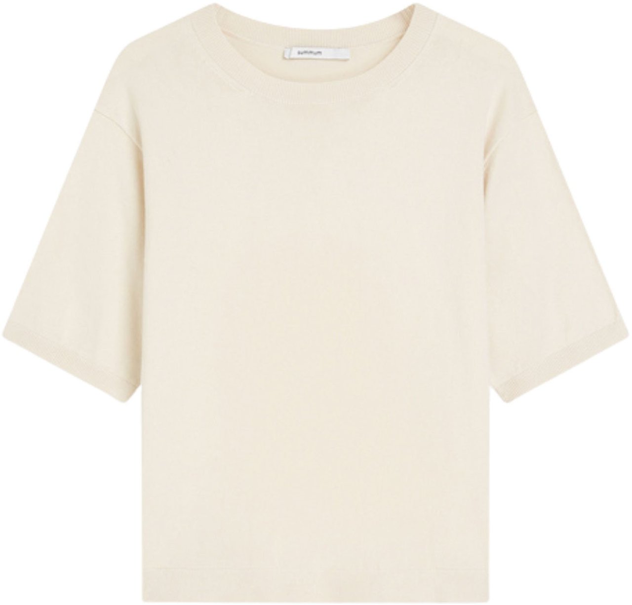 Summum Summum Top Short Sleeve Soft Viscose Polyamide Knit Off White 7s7977-7980 Wit