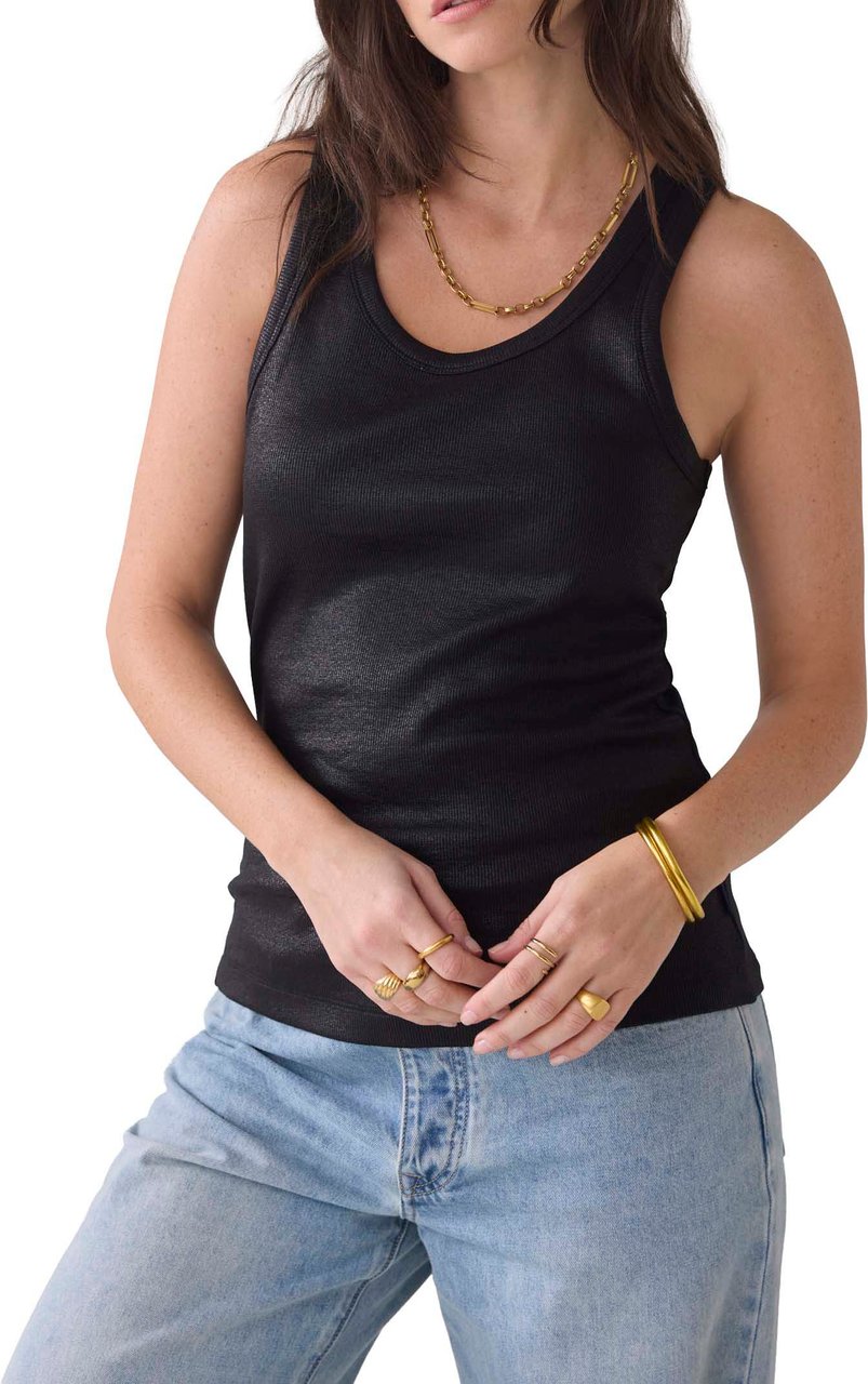 Summum Summum Rib Tanktop (3s4873) Singlets Zwart Lisbon-5138 Zwart
