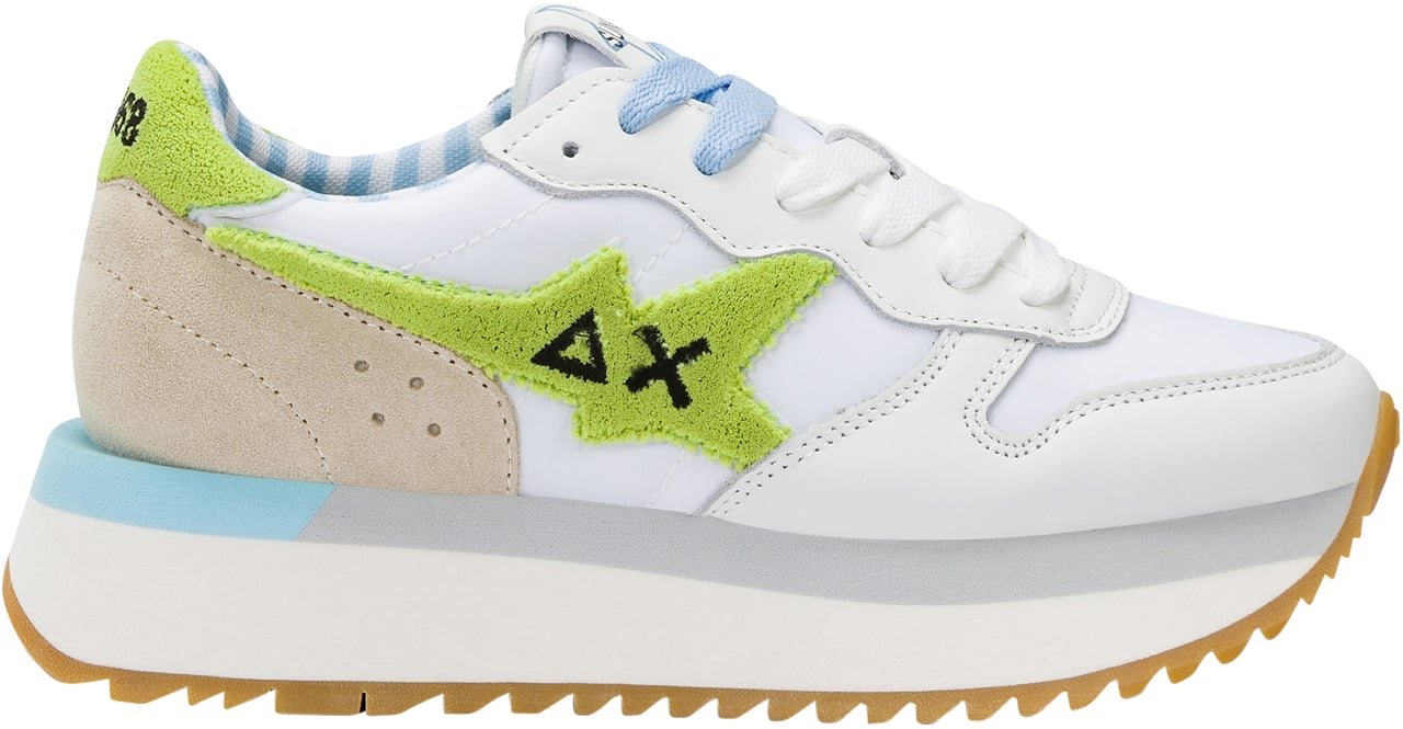 SUN68 Sneakers Biancolime Wit