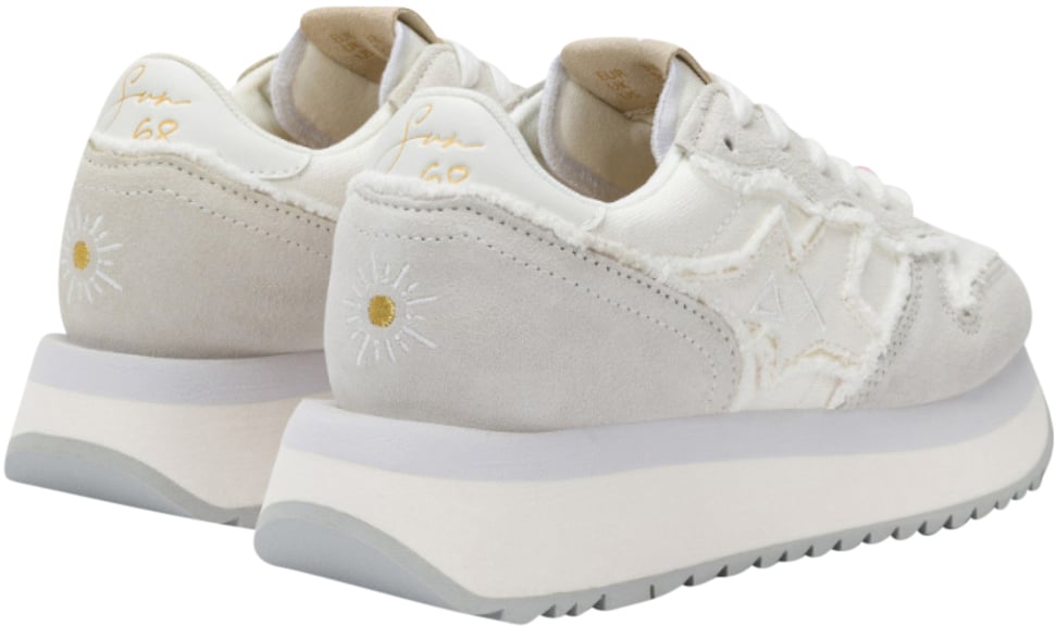 SUN68 Sneakers Bianco Panna Wit