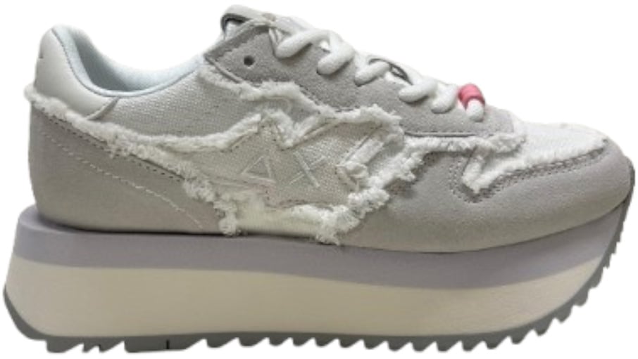 SUN68 Sneakers Bianco Panna Wit