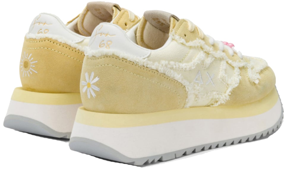 SUN68 Sneakers Giallo Limone Geel