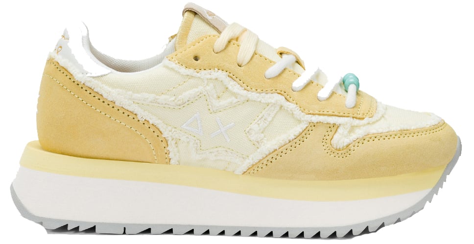 SUN68 Sneakers Giallo Limone Geel