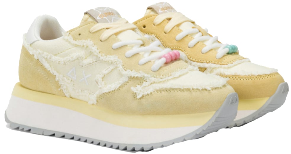 SUN68 Sneakers Giallo Limone Geel