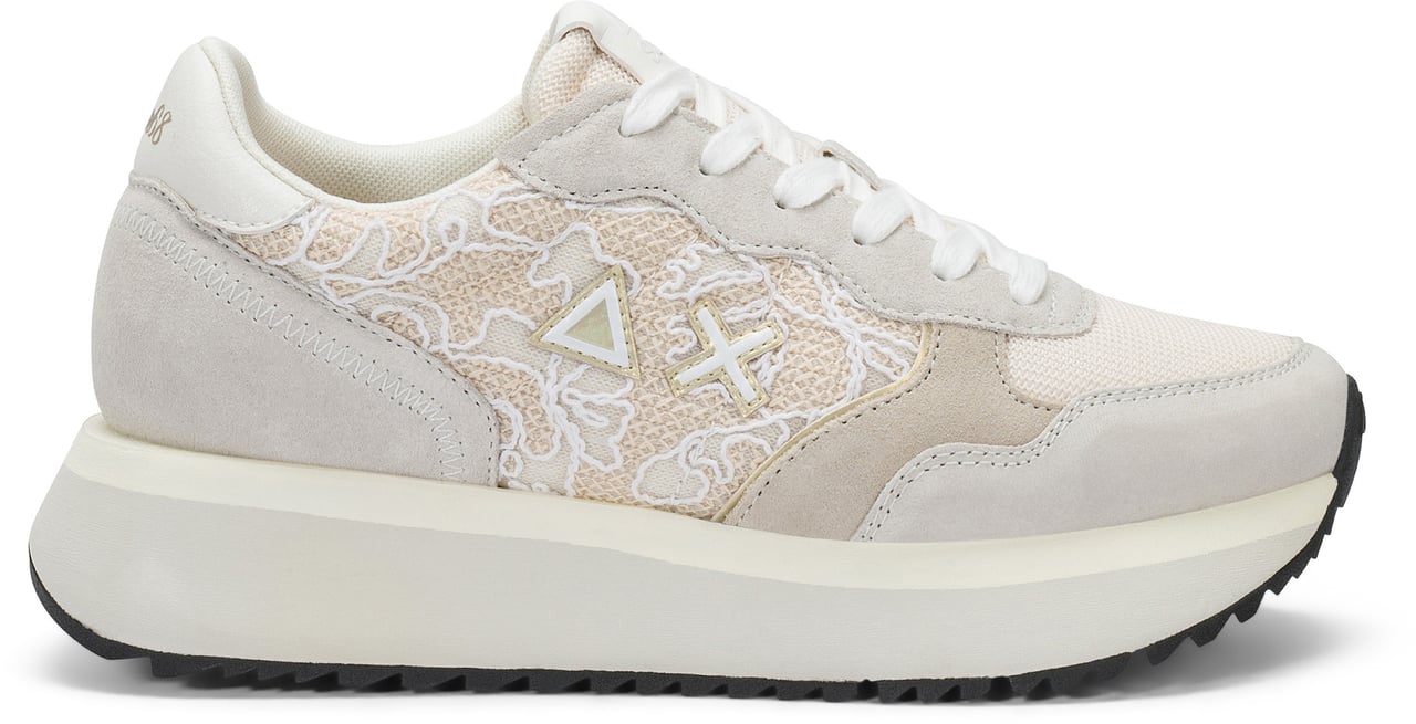 SUN68 Sneakers Bianco Panna Wit
