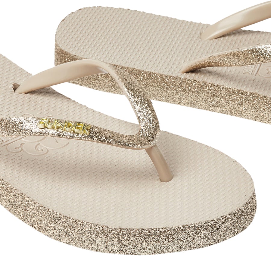 Sundek Flip Flop Slipper Goud/Glitter Geel