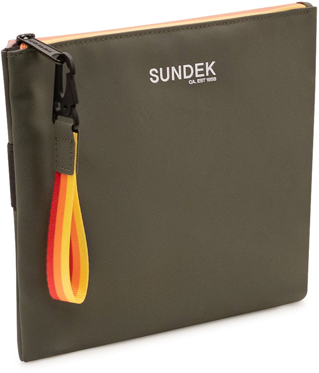 Sundek Pochette con Logo e Chiusura Zip Donkergroen