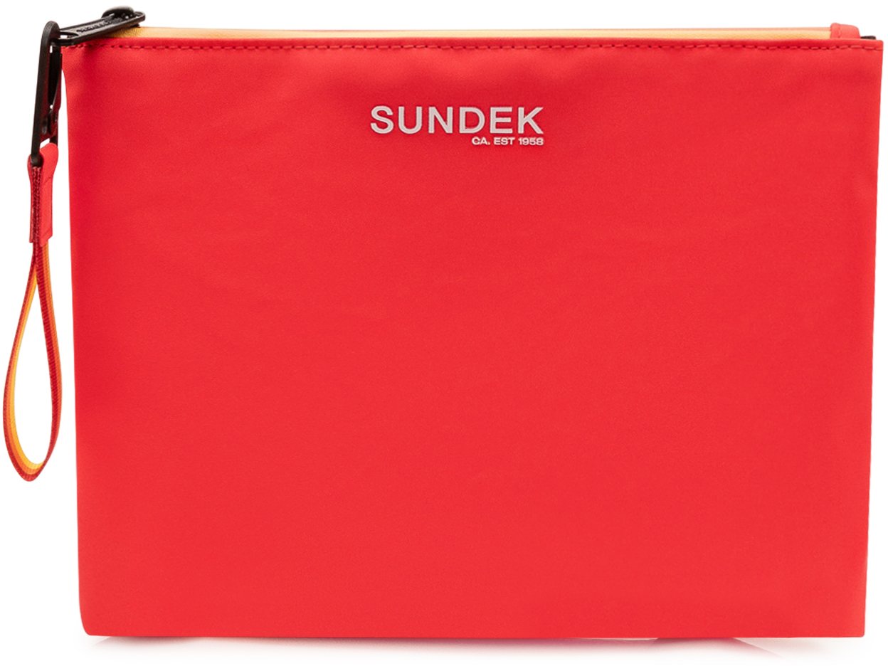 Sundek Pochette con Logo e Chiusura Zip Rood