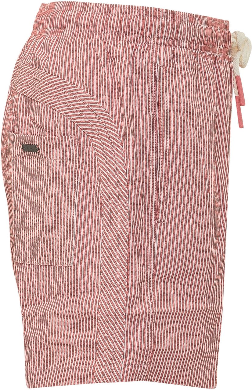 Sundek Costume da Bagno Corto a Righe con Coulisse Roze