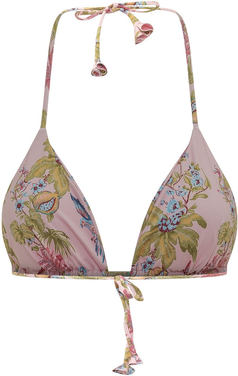 Sundek Top Bikini Jennifer a Triangolo con Laccetti e Stampa Roze
