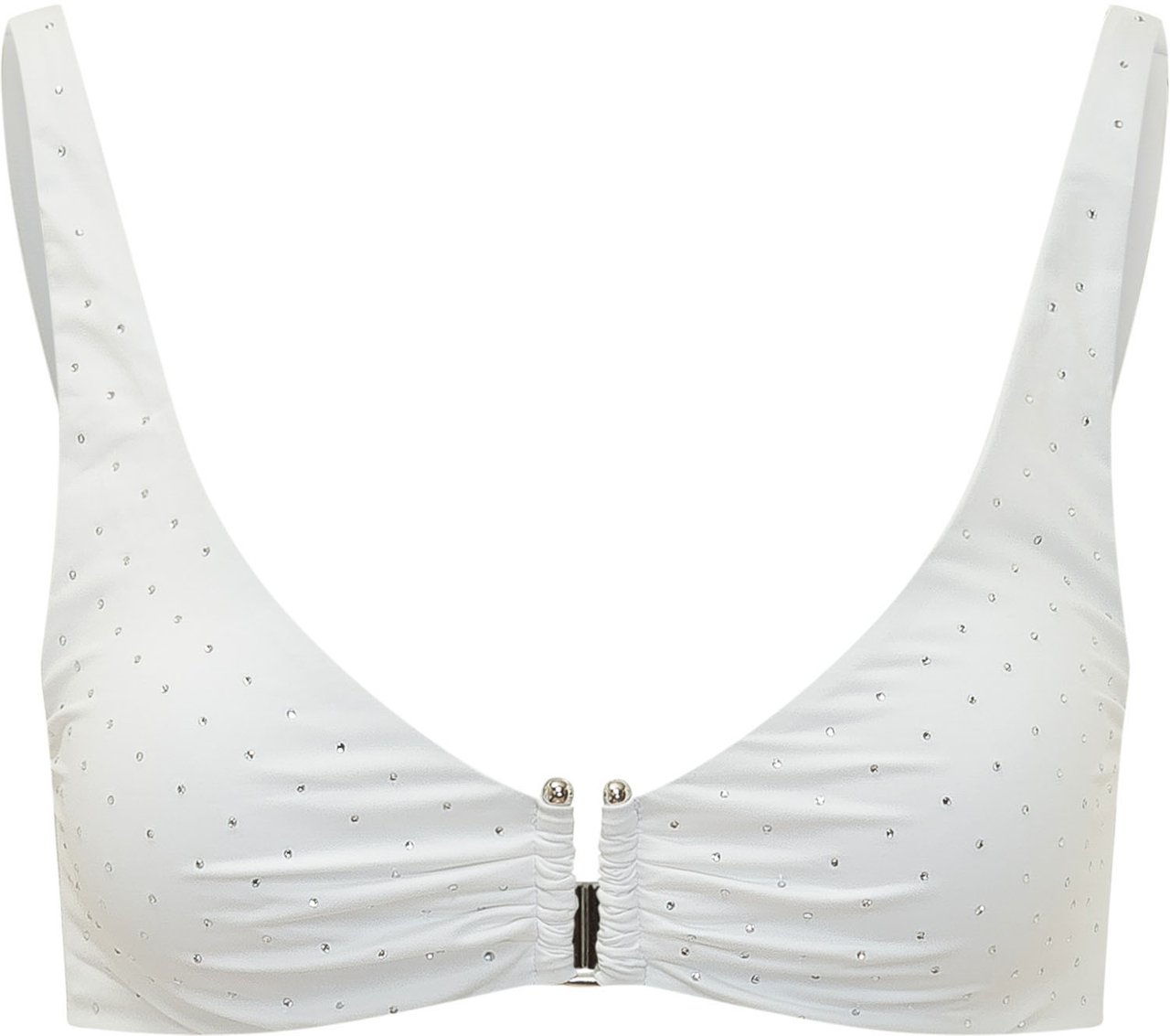 Sundek Top Bikini Bralette con Spalline Larghe e Chiusura Frontale Wit