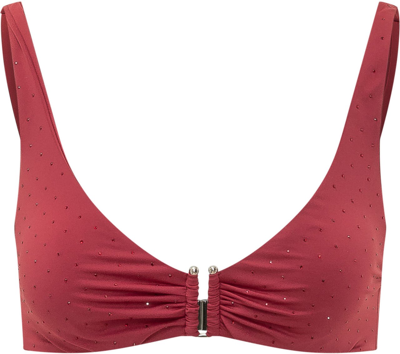 Sundek Top Bikini Bralette con Spalline Larghe e Chiusura Frontale Maroon
