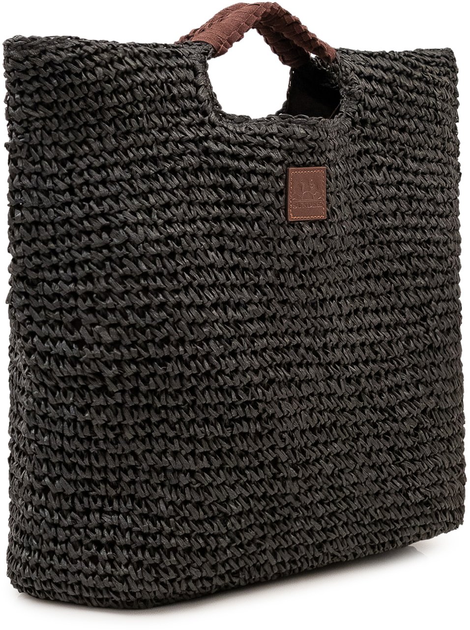 Sundek Borsa Tote Intrecciata con Manici Integrati Donkergrijs
