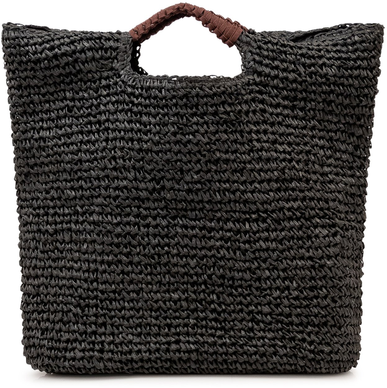 Sundek Borsa Tote Intrecciata con Manici Integrati Donkergrijs