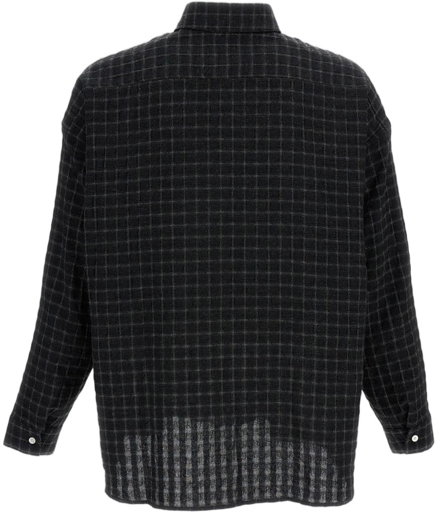 Sunflower Black Stable Seersucker Check Shirt Zwart