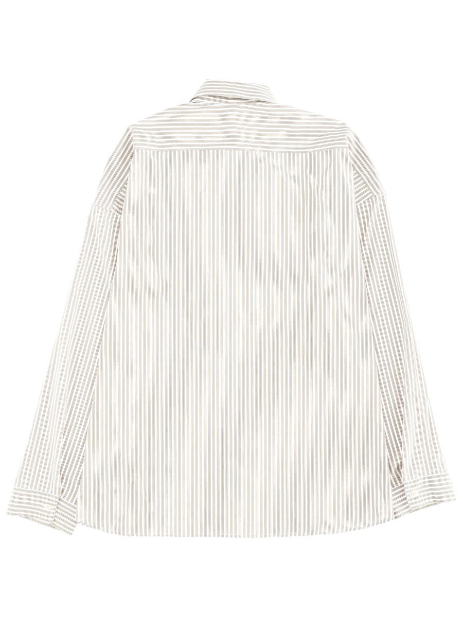 Sunflower Stable Loose Cotton Striped Shirt Wit