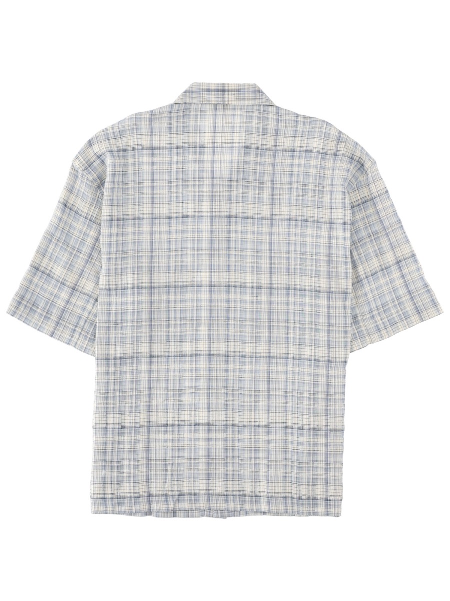 Sunflower Muted Plaid Cotton-Blend Short-Sleeve Shirt Wit