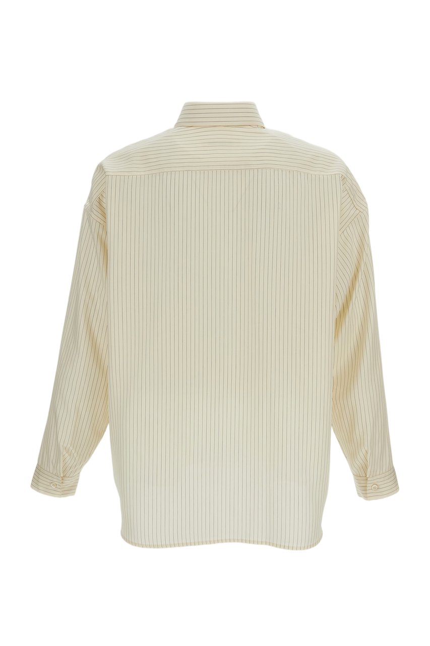 Sunflower Striped Oversized Long-Sleeved Shirt with Mother-of-Pearl Buttons Neutraal