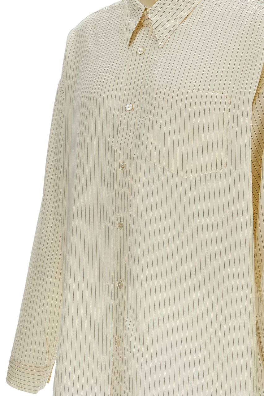 Sunflower Striped Oversized Long-Sleeved Shirt with Mother-of-Pearl Buttons Neutraal