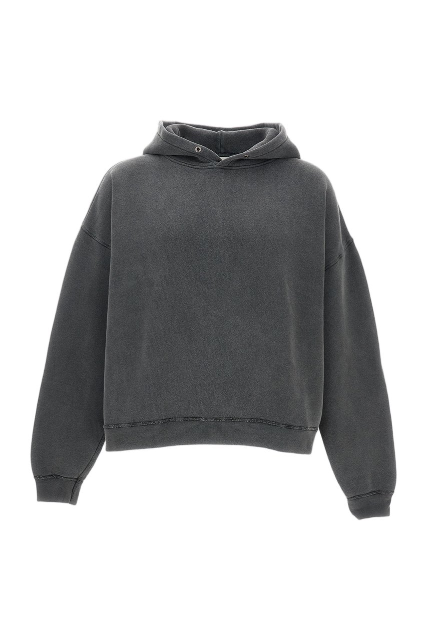 Sunflower Boxy-Fit Hooded Sweatshirt In Washed Grey Organic Cotton Grijs