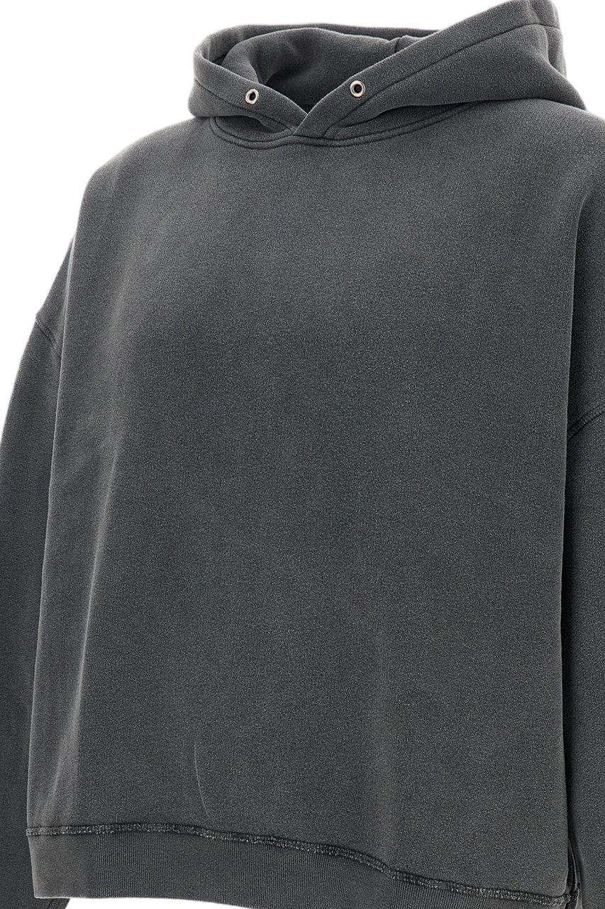 Sunflower Boxy-Fit Hooded Sweatshirt In Washed Grey Organic Cotton Grijs