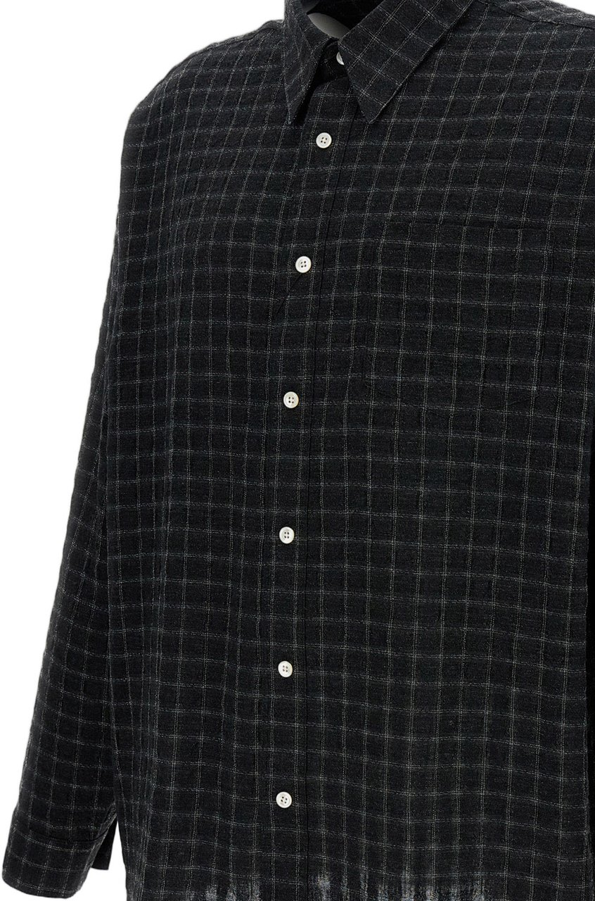 Sunflower Black Stable Seersucker Check Shirt Zwart