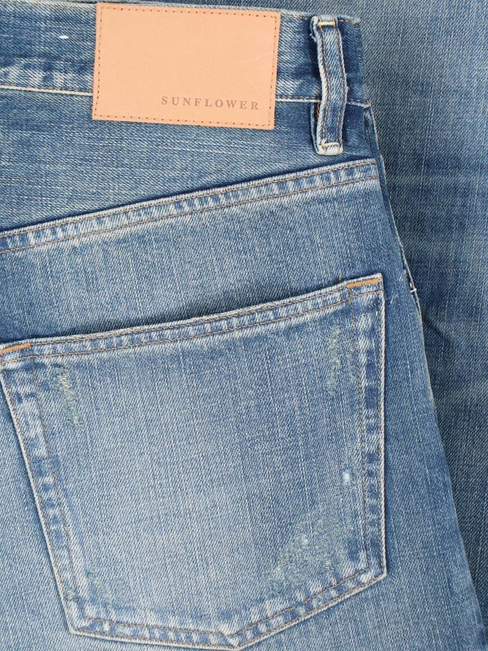 Sunflower Blue Twist Wide-Leg Distressed Jeans Blauw