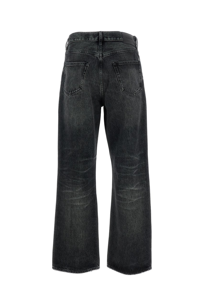 Sunflower Relaxed Fit Denim Jeans with Kick-Flare Hem and Customized Hardware Zwart