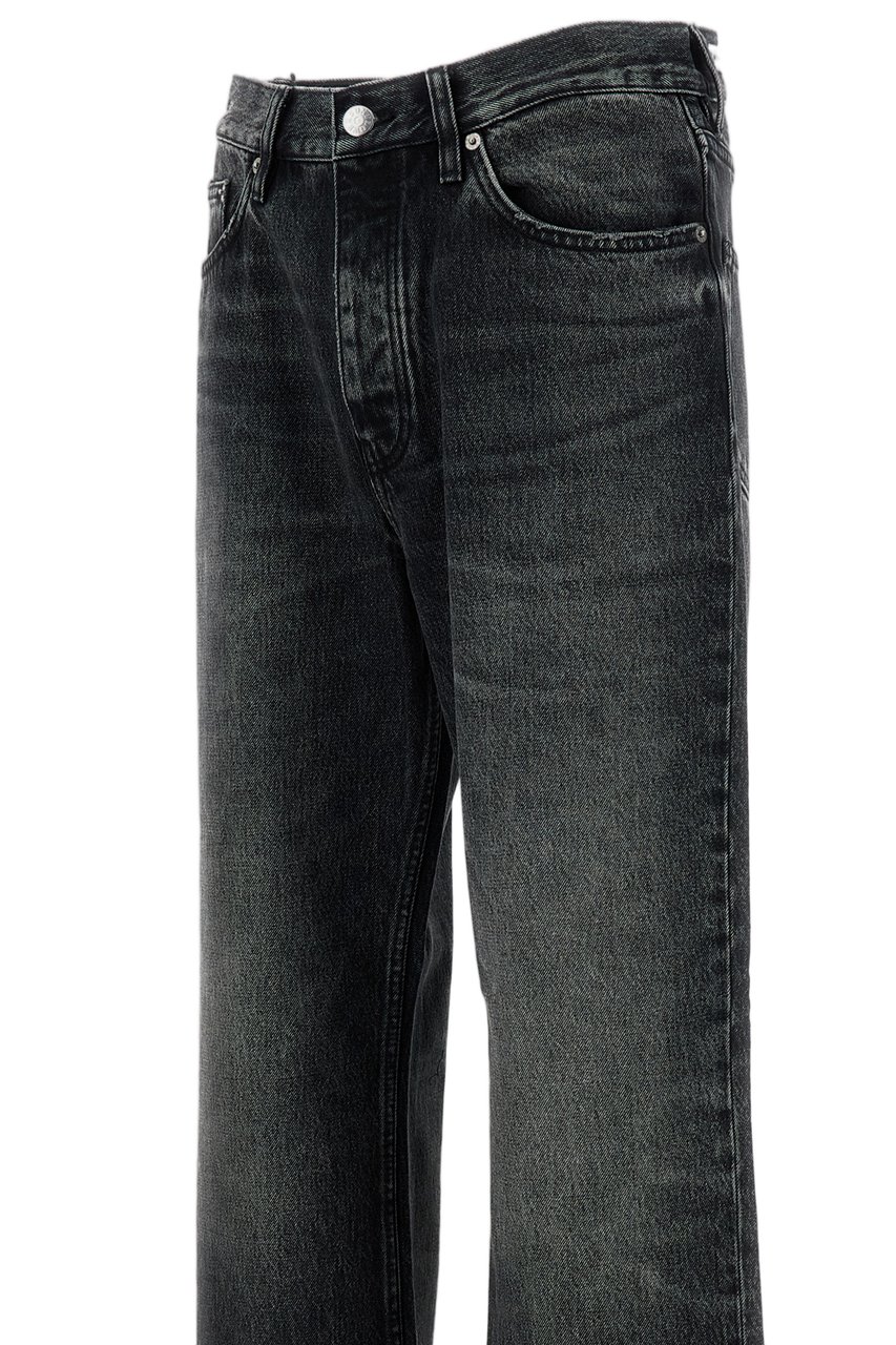 Sunflower Relaxed Fit Denim Jeans with Kick-Flare Hem and Customized Hardware Zwart