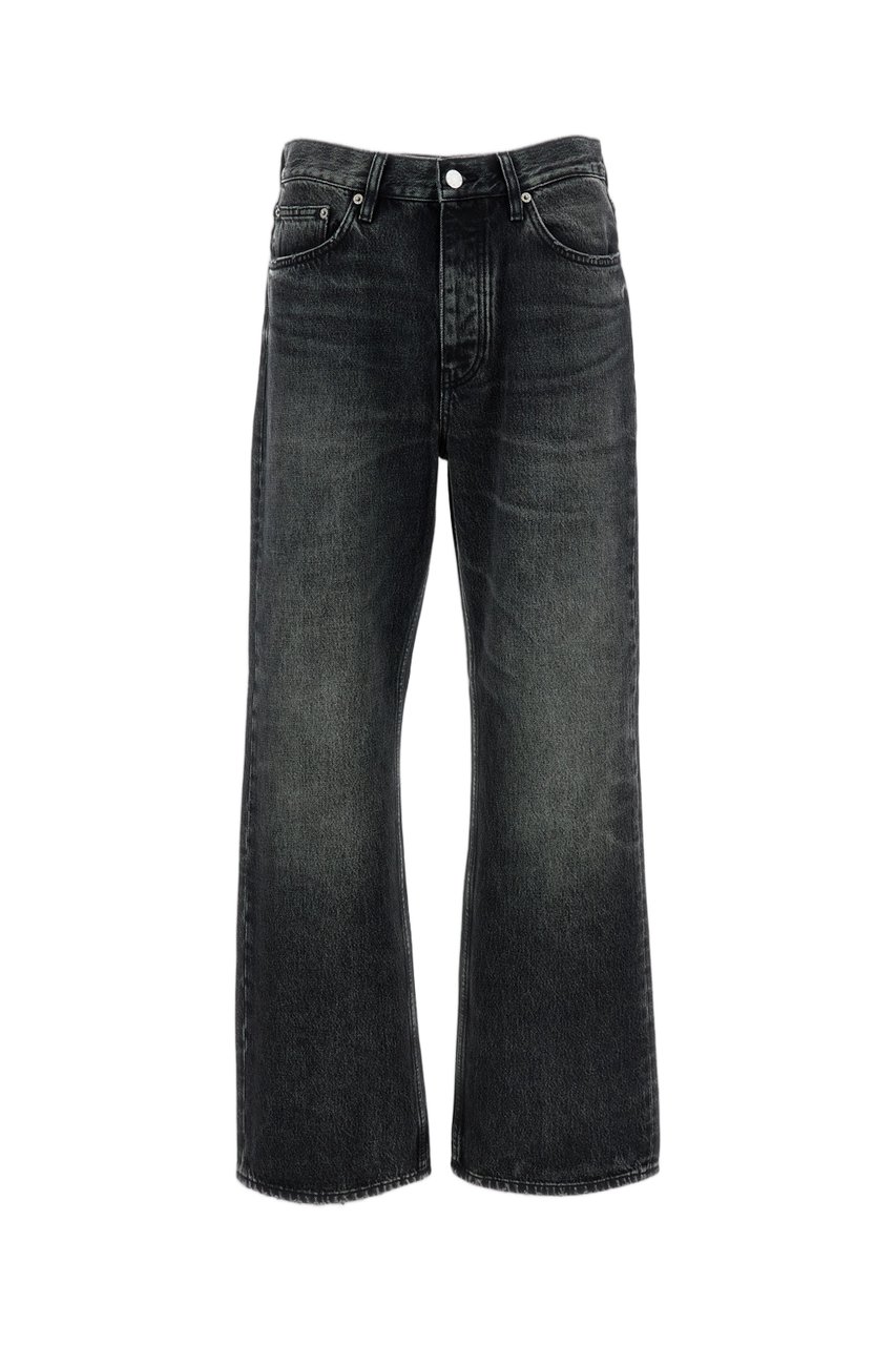 Sunflower Relaxed Fit Denim Jeans with Kick-Flare Hem and Customized Hardware Zwart