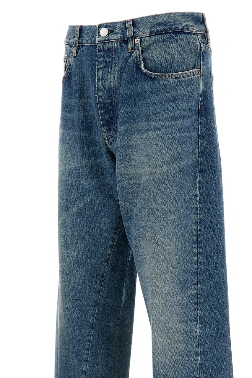 Sunflower Relaxed-Fit Wide Leg Jeans with Kick-Flare Hem Blauw