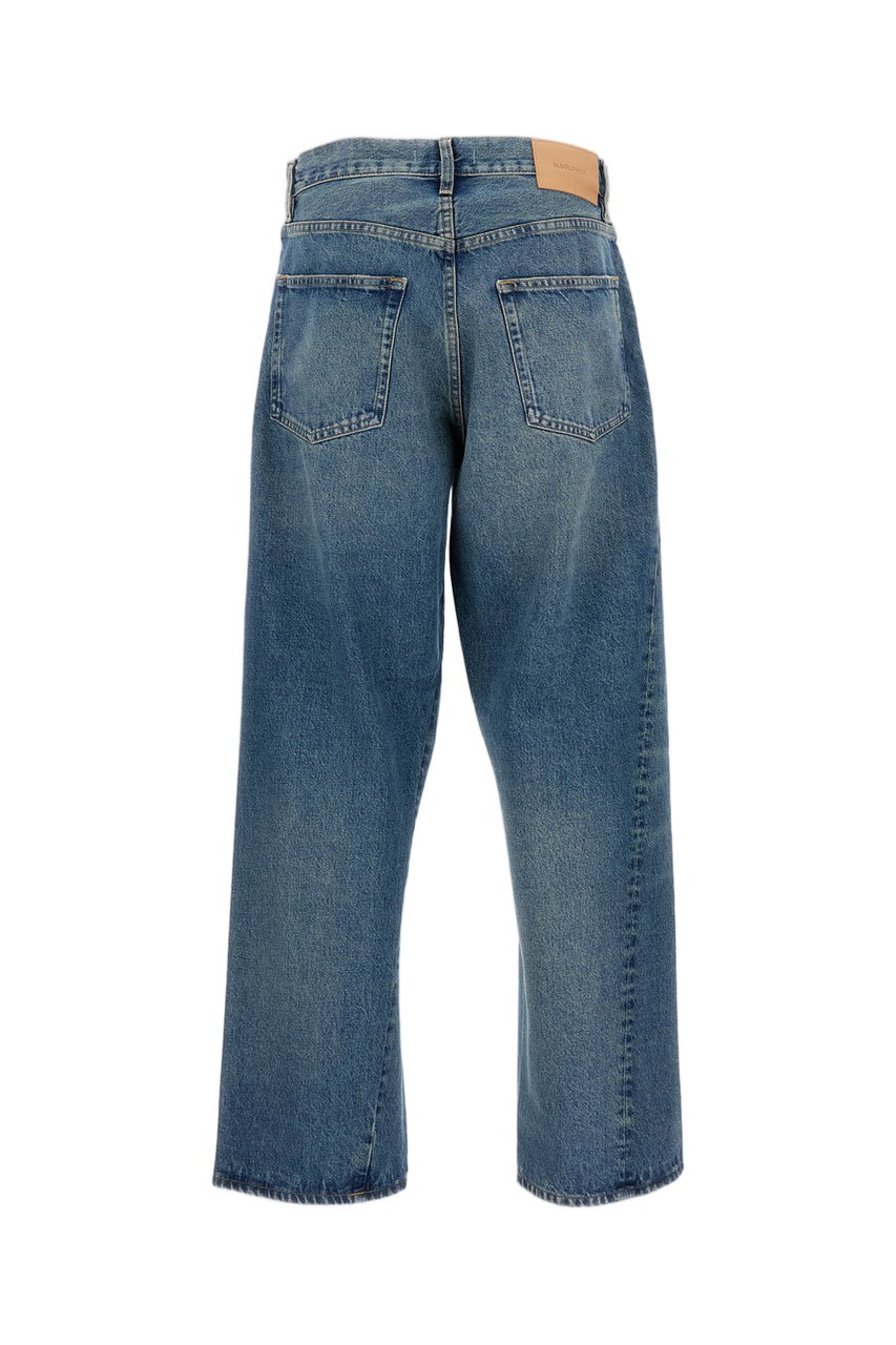 Sunflower Relaxed-Fit Wide Leg Jeans with Kick-Flare Hem Blauw