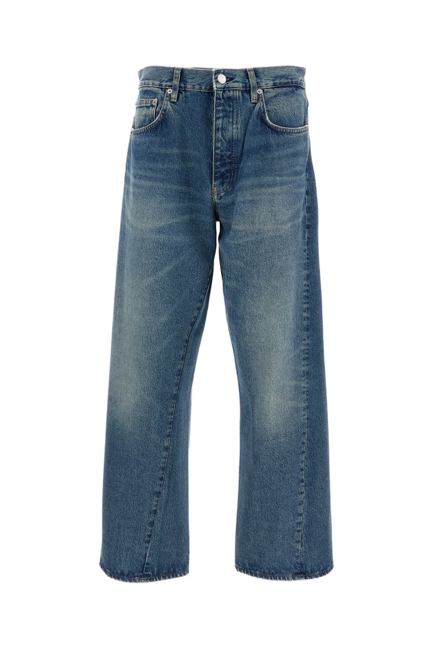 Sunflower Relaxed-Fit Wide Leg Jeans with Kick-Flare Hem Blauw