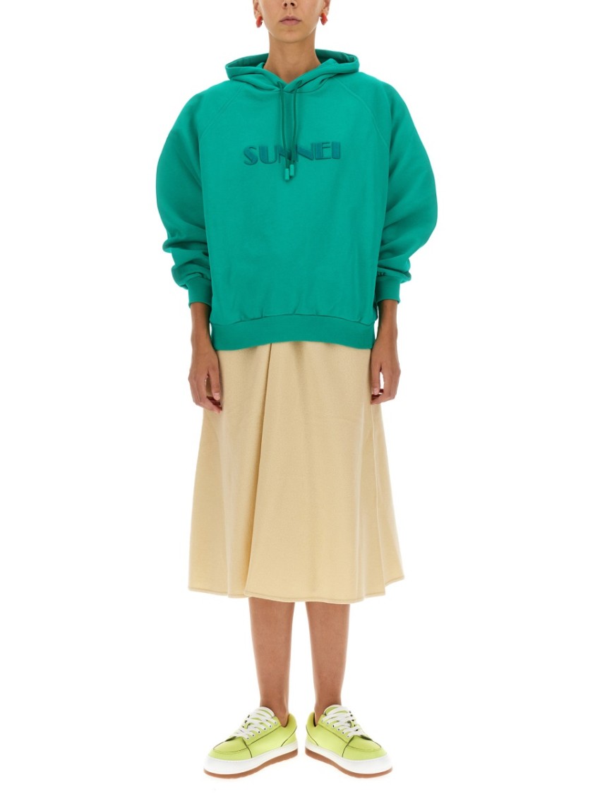 SUNNEI Relaxed Fit Drawstring Hooded Sweatshirt Blauw