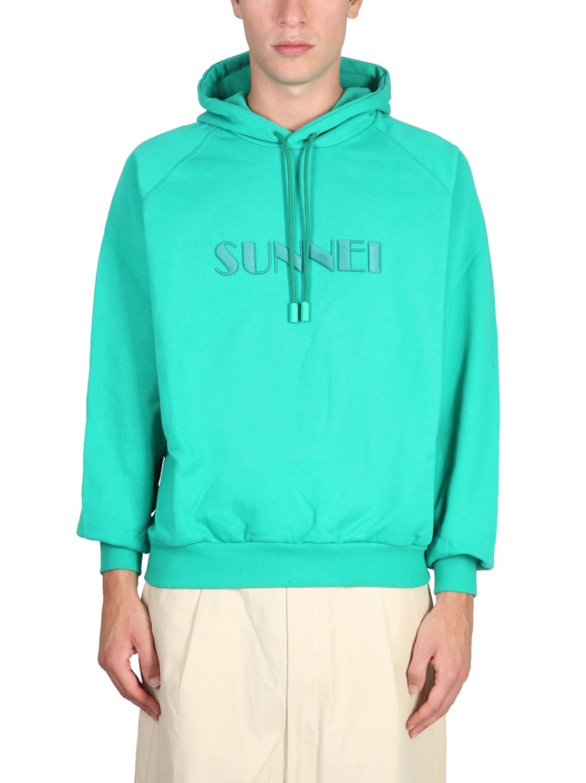 SUNNEI Relaxed Fit Drawstring Hooded Sweatshirt Blauw