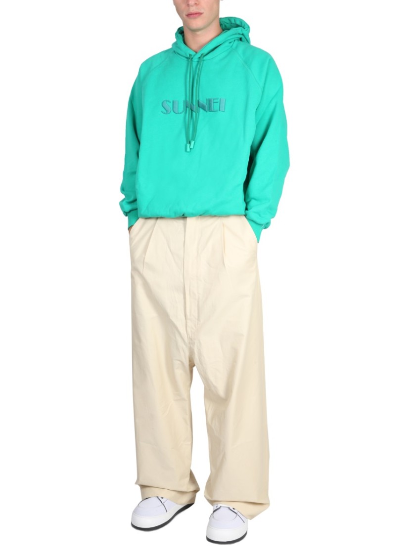 SUNNEI Relaxed Fit Drawstring Hooded Sweatshirt Blauw