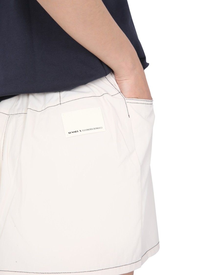 SUNNEI High-Waisted Nylon Shorts Wit
