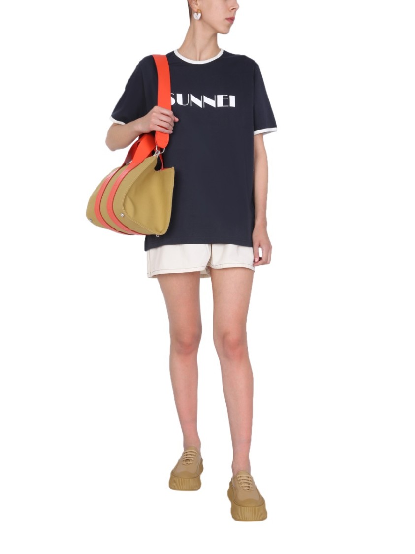 SUNNEI High-Waisted Nylon Shorts Wit