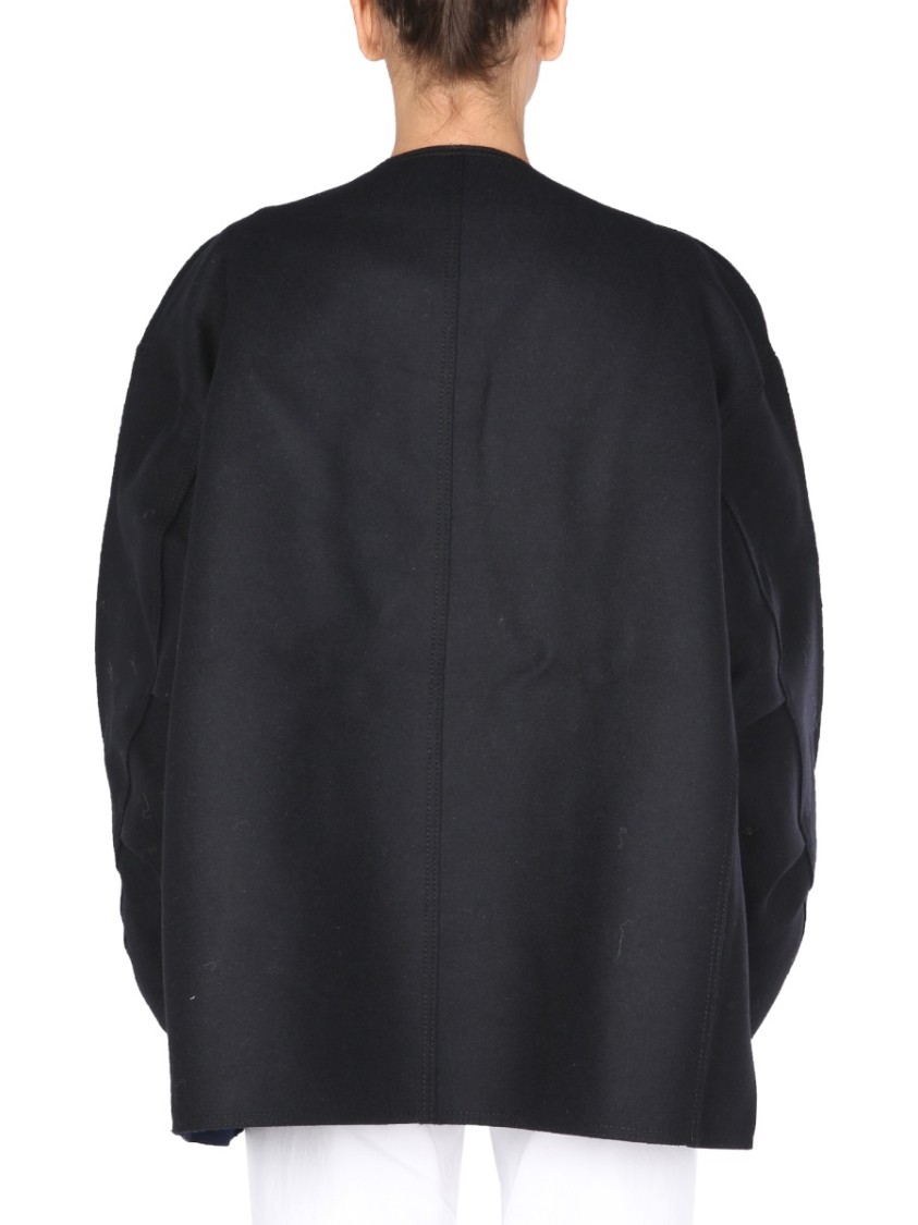 SUNNEI Asymmetrical Front Closure Black Coat Zwart