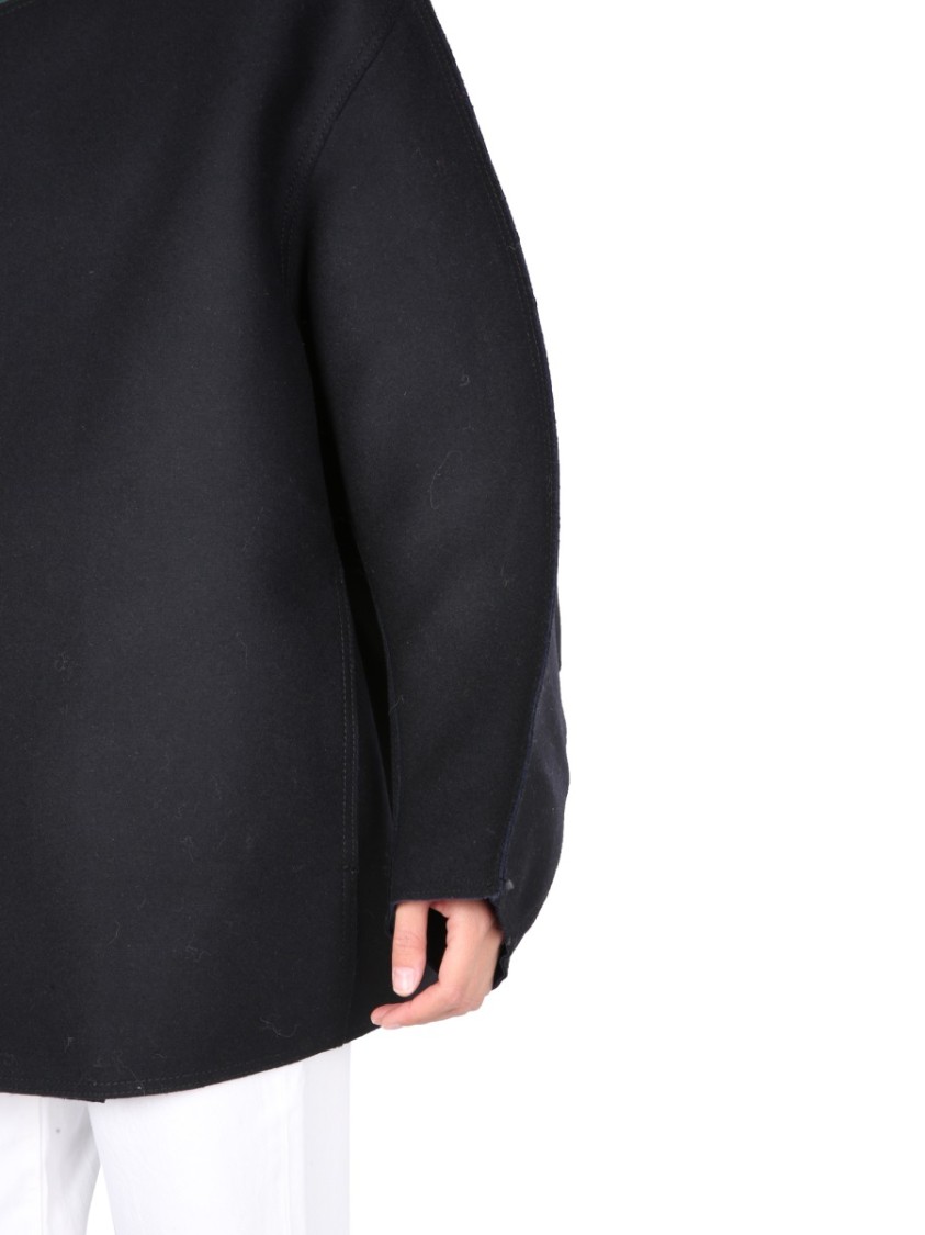 SUNNEI Asymmetrical Front Closure Black Coat Zwart