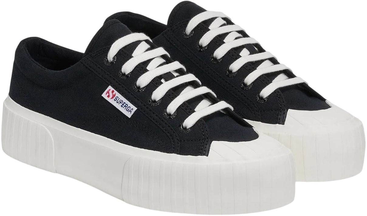 Superga Sneakers 2631 Stripe Platform Zwart